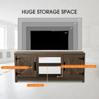 58 Rustic Walnut Barn Door Wood Console TV Stand for TV's up to 65 - 58 inches in width