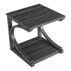 Unique Coffee Table, Solid Wood 23.8 Inch Modern Coffee Table Center Table With Storage, Solid Wood Special Shape Coffee Table