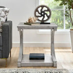 Unique Coffee Table, Solid Wood 23.8 Inch Modern Coffee Table Center Table With Storage, Solid Wood Special Shape Coffee Table