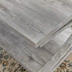 Unique Coffee Table, Solid Wood 23.8 Inch Modern Coffee Table Center Table With Storage, Solid Wood Special Shape Coffee Table