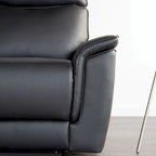 Furniture of America Marty Modern 2-Piece Leather Match Manual Reclining Living Room Sofa Set