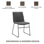 Leather Polyester Office Chair with Stainless Steel Base Zylar Series
