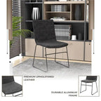Leather Polyester Office Chair with Stainless Steel Base Zylar Series
