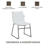Leather Polyester Office Chair with Stainless Steel Base Zylar Series